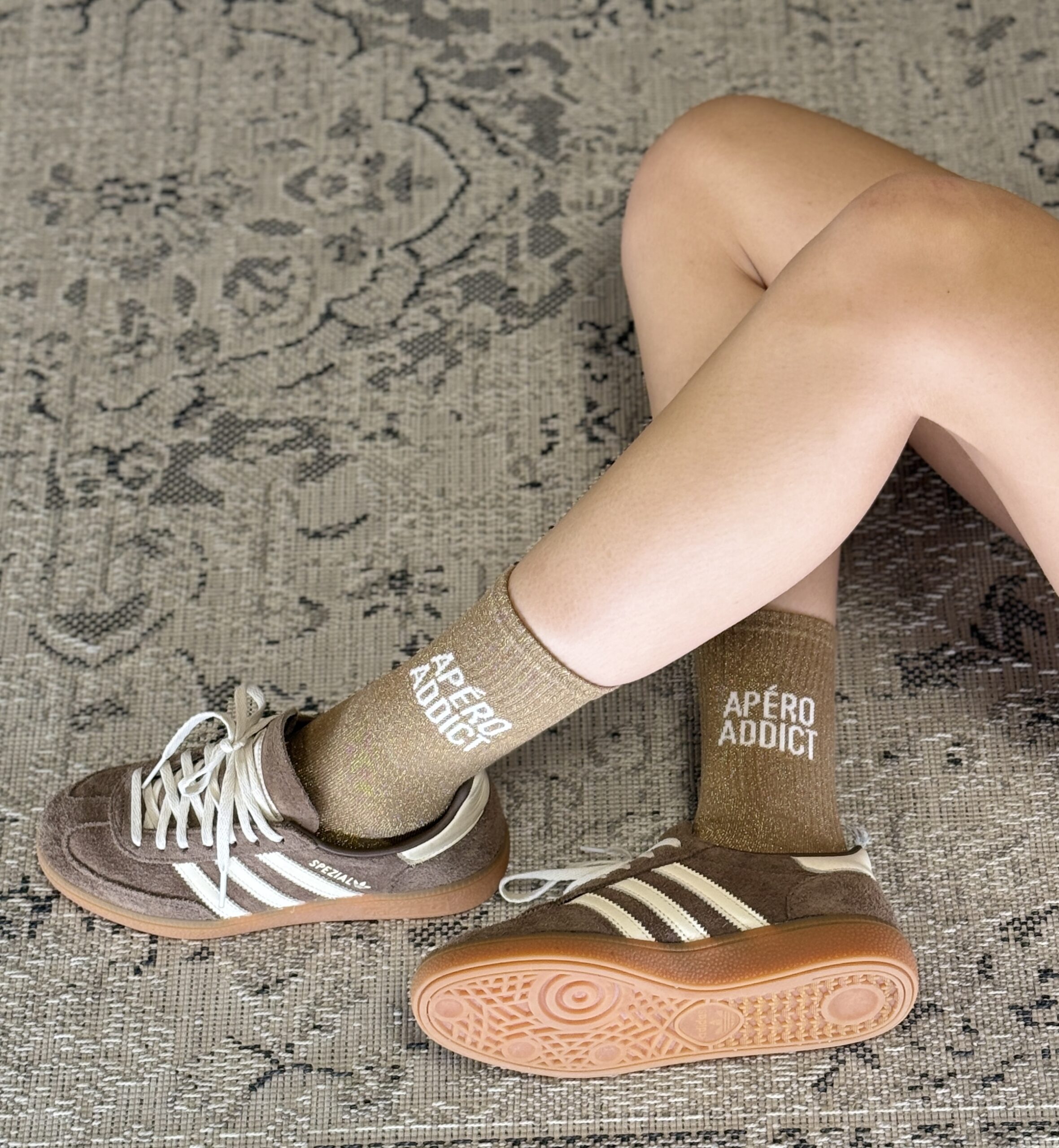 Chaussettes brillantes Apéro Addict avec inscription scintillante Mattia Rosa