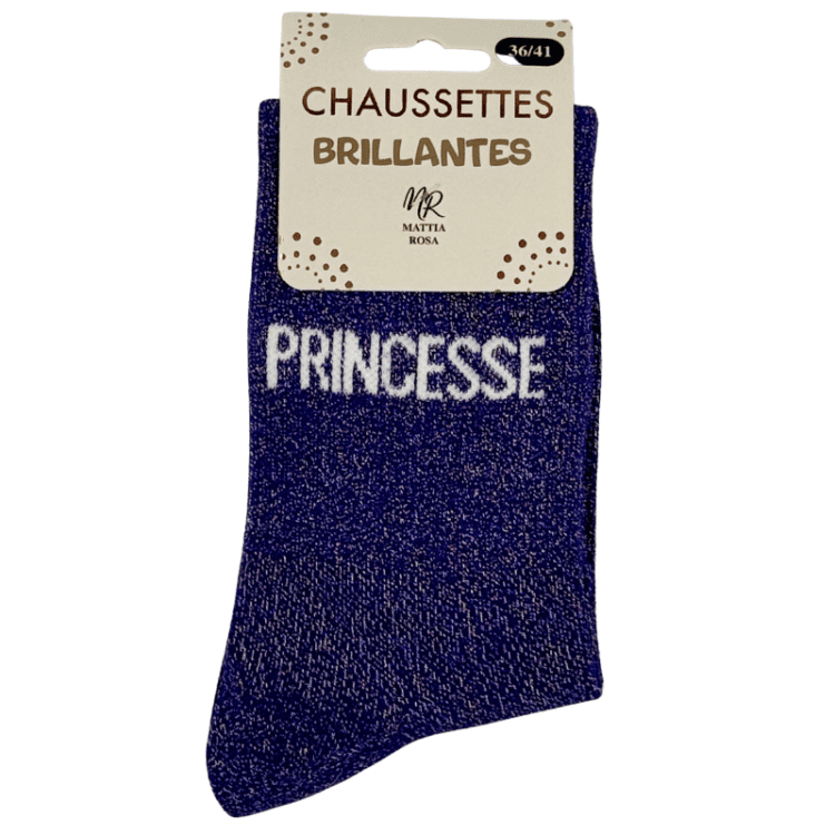 Chaussettes brillantes Attachiante avec inscription scintillante et style affirmé