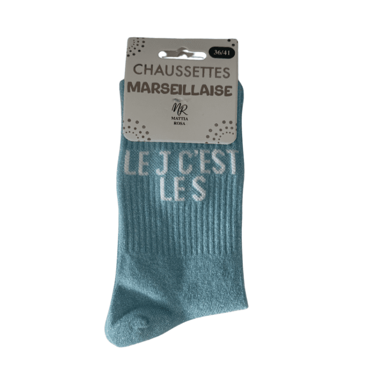 chaussettes à paillettes « Le J c'est le S »