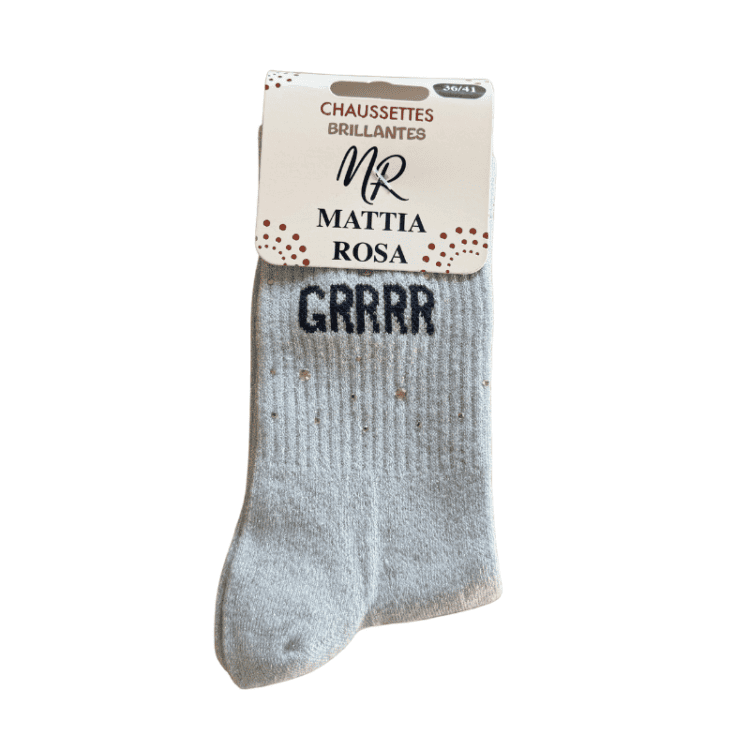 Chaussettes à strass Grrrr