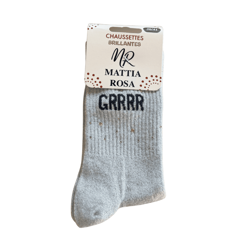 Chaussettes à strass Grrrr