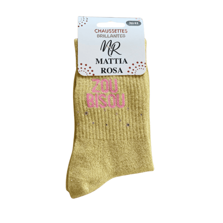 Chaussettes à strass zou bisou